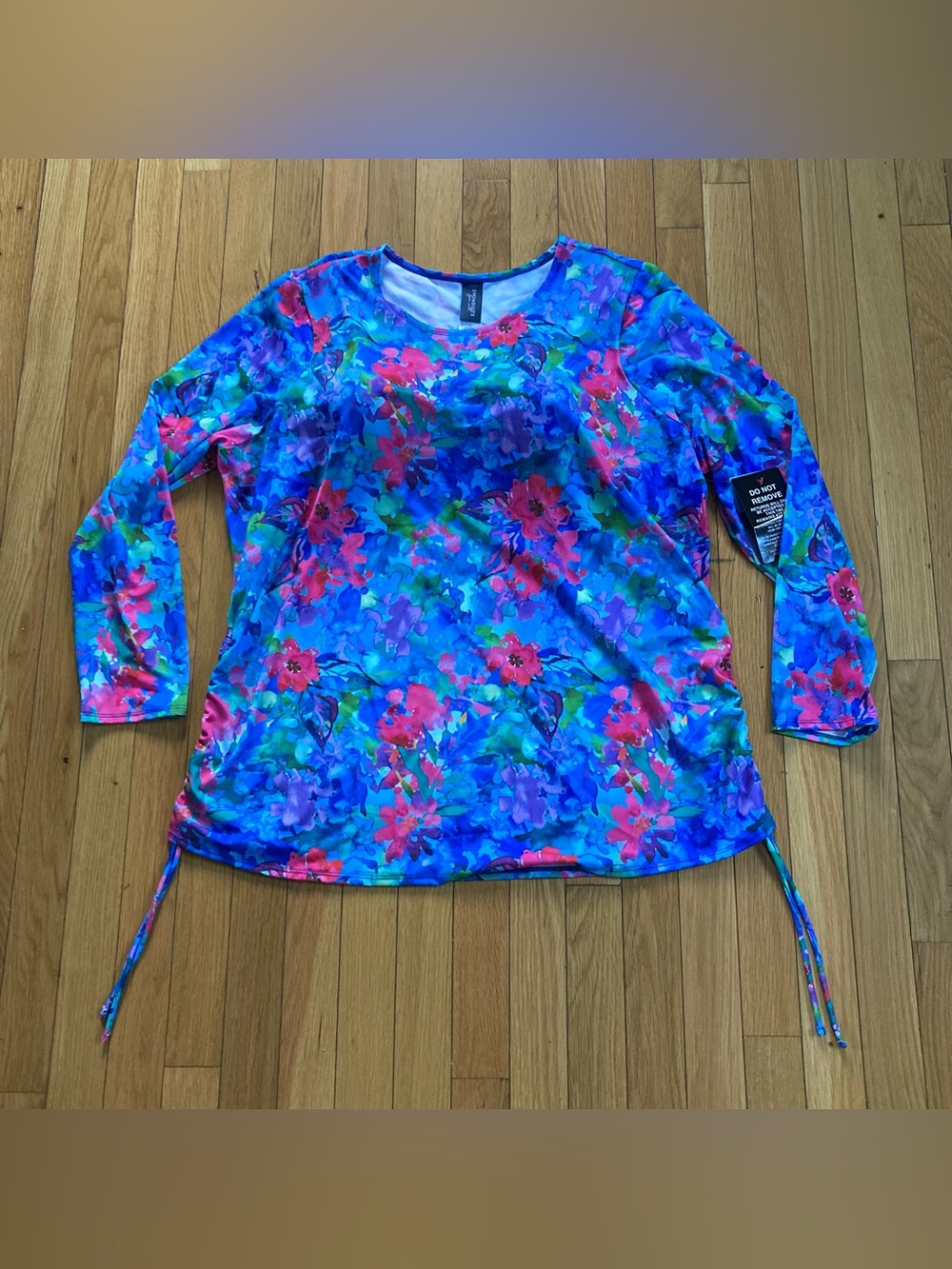NWT Swimsuits for All Long Sleeve Rashguard Swim Top Floral Ruched Size 20
